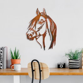 Wallity Horse - 1 Escultura de Pared de Metal Multicolor